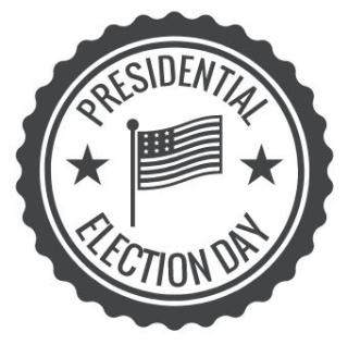 presidential election day with flag and stars
